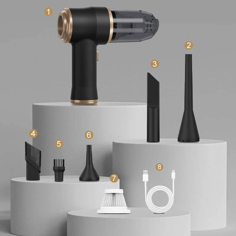 Kabelloser Autostaubsauger mit 5 Aufsätzen